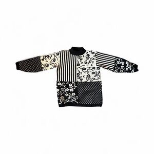 Alfred Dunner Black and White Patterned Turtleneck Sweater